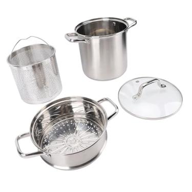 Imagem de aqxreight Pote de Sopa Anti-escaldadura, Antiaderente, Fundo Composto Espessado, Panela de Sopa de Aço Inoxidável Com Tampa, Cesta de para Conjunto de Cozinha 1 e Longo, Ambos Oferecendo para Este