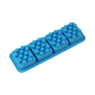 Imagem de Molde De Silicone Quadrado Para Sabonete Com 4 Cavidades Antiaderente 