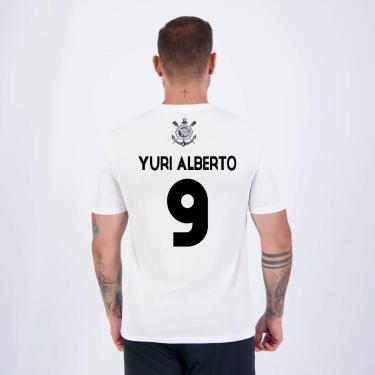 Imagem de Camisa Corinthians Yuri Alberto 9 Fitness Branca-Masculino