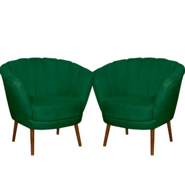 Imagem de Kit 02 Poltrona Pétala Flor Decorativa Suede