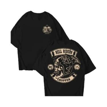 Imagem de Camiseta Masculina Retrô Com Estampa De Caveira, Verão, Algodão Pesado