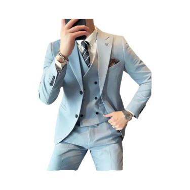 Imagem de Conjunto De Terno Masculino De Alta Qualidade Com Blazer, Colete E Cal