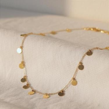 Imagem de Colar Medalhas Circulares em Ouro 18k com Corrente de Elos Portugueses