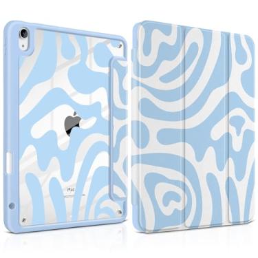 Imagem de Yebiseven Capa para iPad Air 11 polegadas M3 M2 2025 2024, iPad Air 5ª 4ª geração 10,9 polegadas 2022 2020 - [suporte de lápis embutido], traseira rígida transparente à prova de choque, suporte de