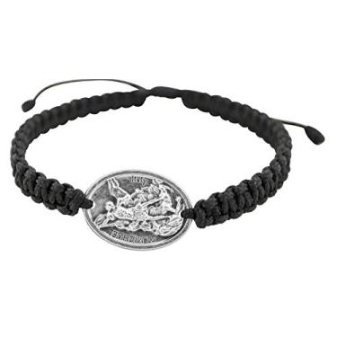 Imagem de Good Shepherd Creations Pulseira de cordão ajustável com medalhas de São Bento (Medalha de São Miguel), One Size, Metal cordão Metal, Sem pedras preciosas