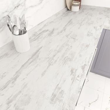 Imagem de EPPKILY Papel de parede de concreto cinza claro descasque e cole bancadas papel de contato de cimento cinza papel de parede texturizado autoadesivo à prova d'água para paredes banheiro balcão garagem