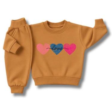 Imagem de Conjunto Moletom Infantil de Frio para Menina Grosso Peluciado Roupa d