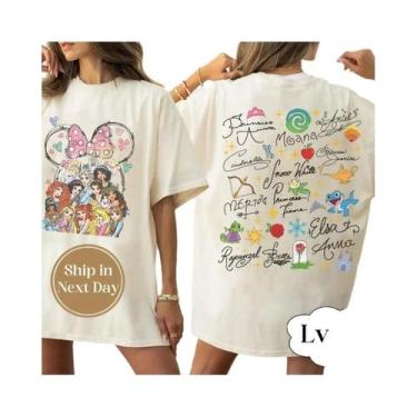 Imagem de Camiseta De Desenho Mágico Em Aquarela Do Castelo Das Princesas Da Dis