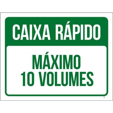 Imagem de Placa Caixa Rápido 10 Volumes - Placa De Sinalização 36X46