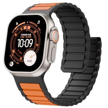 Imagem de Pulseira de silicone magnética compatível com Apple Watch Ultra 3-1 SE séries 11/10/9/8/7/6/5/4/3 de 49 mm, 46 mm, 45 mm, 44 mm, 42 mm, 41 mm, 40 mm, 40 mm e 38 mm