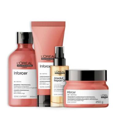 Imagem de Loreal Inforcer Sh 300ml + Cond 200ml + Masc 250ml + Oleo 90ml - Lorea