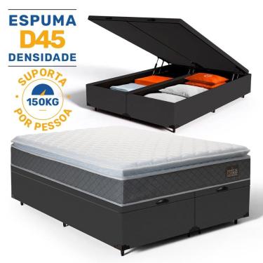 Imagem de Cama Box Baú com Colchão de Espuma D45 Pillow Top Fort Comfort King 193cm