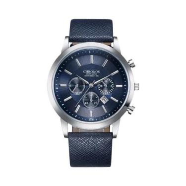 Imagem de Relógio De Quartzo Esportivo Masculino, Pulseira De Couro, Relógio De 