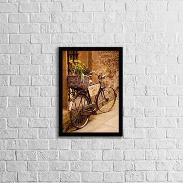 Imagem de Quadro Fotografia Bicicleta Vintage 45X34Cm Com Vidro Preta