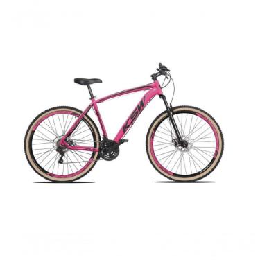 Imagem de Bicicleta Aro 29 Ksw Xlt Alumínio 27v Freio Disco Mecânico Garfo Suspensão Pneu Faixa - Rosa Tam.15