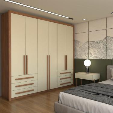 Imagem de Guarda-Roupa Casal Nobile Plus 6 Portas 6 Gavetas Cinamomo/Off White - Panorama Móveis