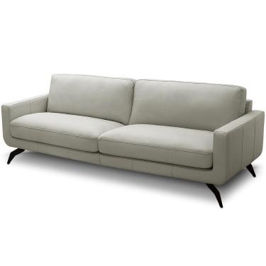 Imagem de Sofá 3 Lugares Para Sala De Estar Living Industrial 240cm Trento L06 Couro Pérola - Lyam Decor