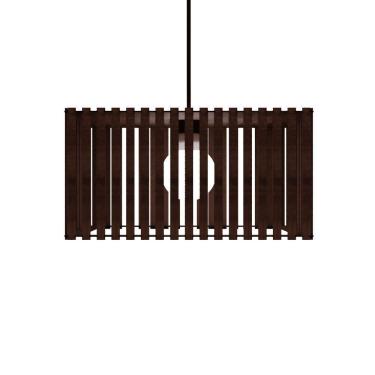 Imagem de Luminária Pendente Barcelona Modelo Ripado - Marrom