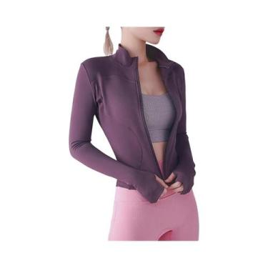 Imagem de Jaqueta Esportiva Feminina De Manga Longa Com Zíper, Secagem Rápida, P