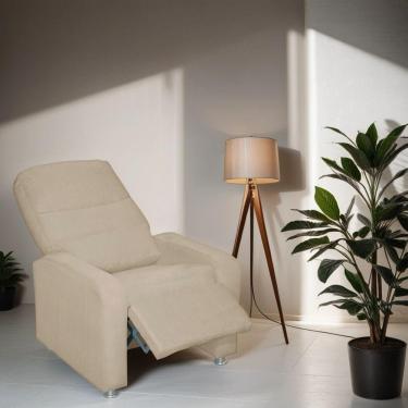 Imagem de Poltrona Do Papai Reclinável Confortável Suede Bege