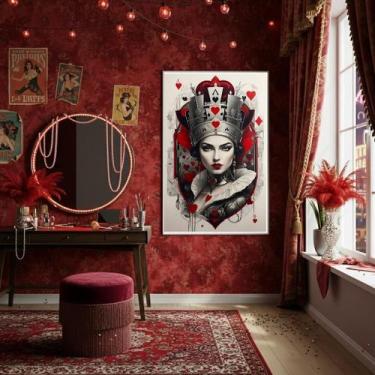 Imagem de Quadro Decor Arte Rainha De Copas 70X50Cm Mold Preta - Quadros On-Line