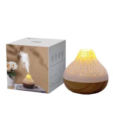 Imagem de Umidificador Vulcão Ultrassônico Com Luz Decorativa Cor:Preto - Genéri