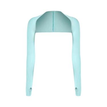 Imagem de Manga De Braço Refrescante Feminina Com Furo Para O Dedo E Proteção UV