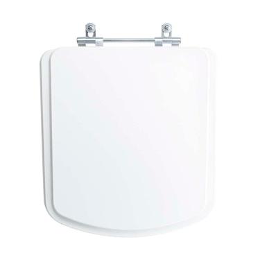 Imagem de Assento Sanitário Tampa De Vaso Branco Mdf Laqueado Lirio Para Bacia Fiori