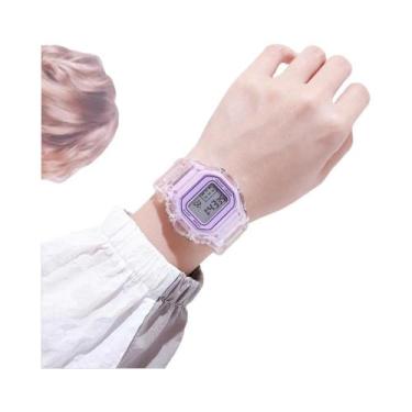 Imagem de Relógio Digital Esportivo LED Para Crianças, Relógio Luminoso Transpar