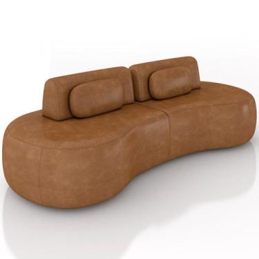 Imagem de Sofá 4 Lugares Orgânico Para Sala Living 280cm Vasti M03 material sint