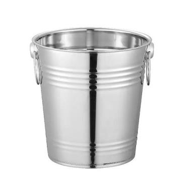 Imagem de Balde Gelo Aço Inox Grande 20cm 5 Litros com Alças Frigopro