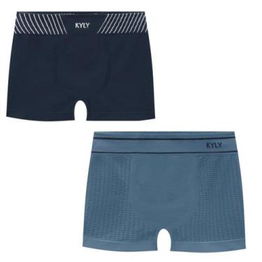 Imagem de Kit Com 2 Cuecas Boxer Infantil Sem Costura Kyly- tamanho:M 8 A 10 ANO