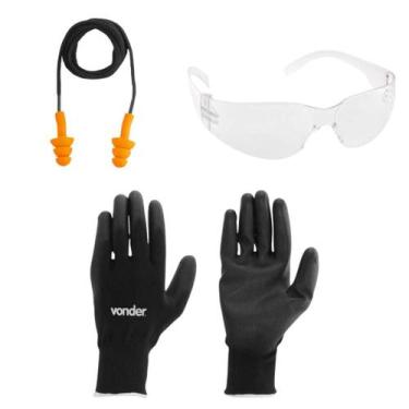 Imagem de Kit EPI Eletricista  Plug Silicone, Óculos de Segurança Maltês, Luva M