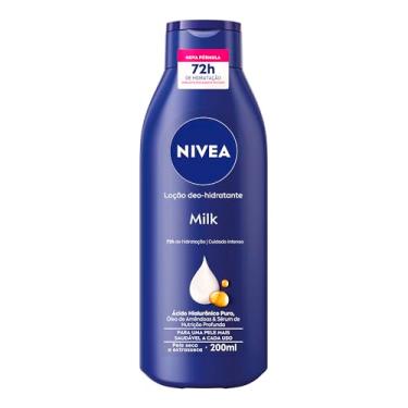 Imagem de NIVEA Loção Deo-Hidratante Milk 200ml, Hidratação Profunda 72h, Corporal, Hialurônico Puro, Pele Seca e Extrasseca