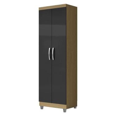 Imagem de Armário Multiuso 2 Portas New 2000192 Atacama Grafite com Pés Cinza - 