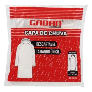 Imagem de Capa de Chuva Descartável, Tamanho Único, Transparente - GADAN