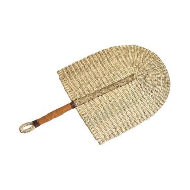 Imagem de Ventilador De Palha Portátil De Trama Nórdica De Algas Marinhas, Resis