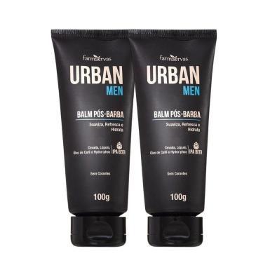 Imagem de Kit 2 Balm Pós Barba Loção Creme Hidratante Facial Ipa Beer 100g Urban Men Farmaervas