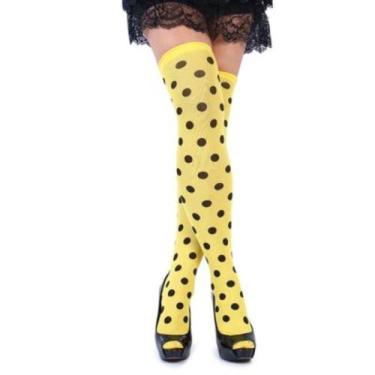Imagem de Meia Calça Amarela C/ Bolinhas Pretas - 7/8 - Lolita Cosplay - MTF STO