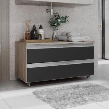 Imagem de Gabinete Banheiro Rodinhas 80cm 02 Gavetas JOIA  - MOVEIS JOIA, Madeir