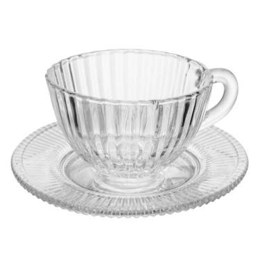 Imagem de Xícara de Chá com Pires Renaissance Lyor 180ml Cristal