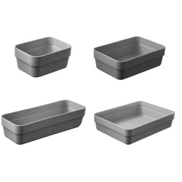 Imagem de Kit 4 Caixas Organizadoras Cesto para Casa Ou Martiplast