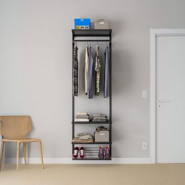 Imagem de Closet Aberto Modular para Solteiro 65cm Legacy 10 Preto