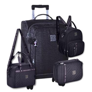 Imagem de Mochila Mala Escolar com 2 Lancheiras e Estojo Rebecca Bonbon-Feminino