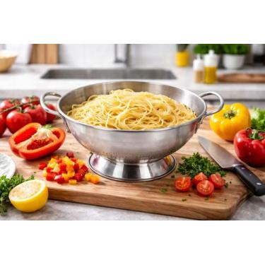 Imagem de Escorredor De Macarrão Industrial Hotel Alumínio N45 Cinza - Be Best