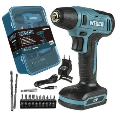 Imagem de Parafusadeira Furadeira a Bateria Sem Fio 12V Acompanha Maleta + 13 Ac