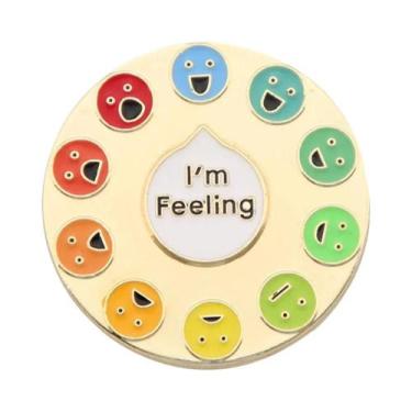 Imagem de Broche Rotativo De Bússola De Cores Esmaltado, Distintivo De Roda De C