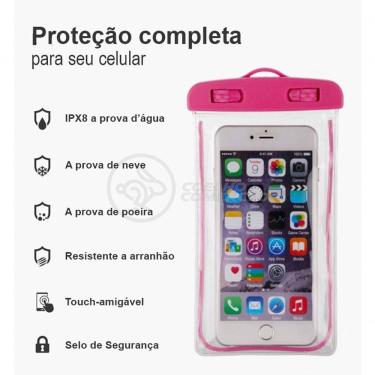 Imagem de Capa Bolsa A Prova Dágua Impermeável P/ Celular Rosa