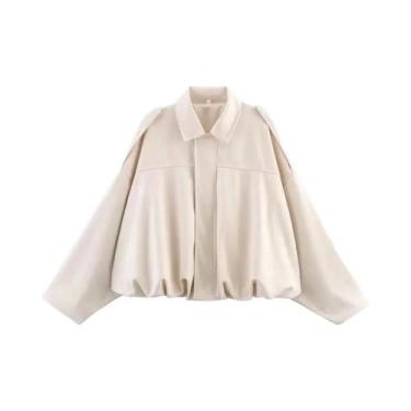 Imagem de Jaqueta Feminina Vintage De Inverno Com Textura De Camurça Solta, Mang