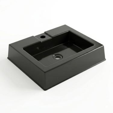 Imagem de Cuba Banheiro Apoio Quadrada Plástico Alta Resistência 46cm Lavabo Sobrepor